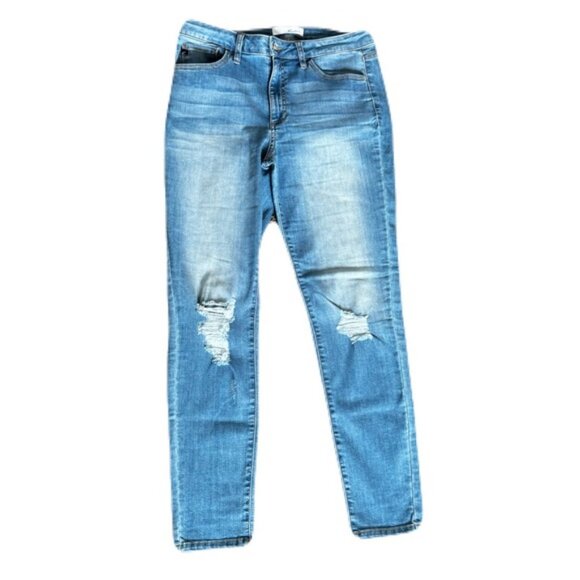 Kancan 30 Light Wash Straight Leg Distressed Jeans - Picture 1 of 9